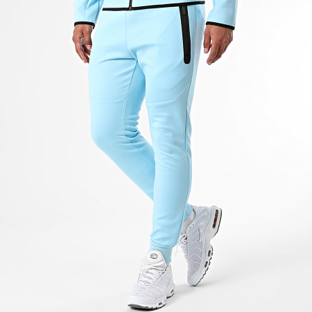 Zayne Paris  - Set felpa con cappuccio e pantaloni da jogging con zip blu chiaro