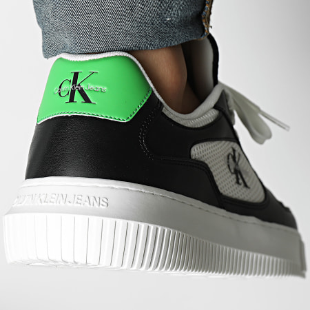 Calvin Klein - Baskets Chunky Cupsole Mix In Met 0896 Black Bright White Classic Green
