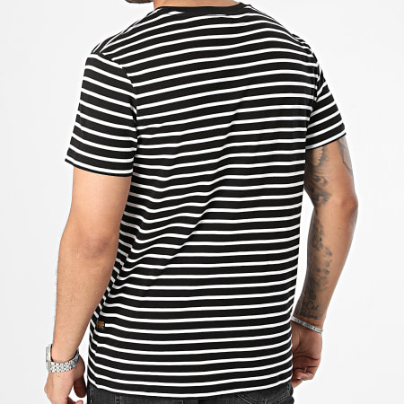 G-Star - Tee Shirt A Rayures Stripe D24941-C339 Noir Blanc