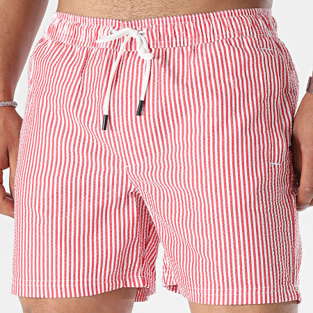 Jack And Jones - Fiji Striped Swim Shorts Rojo Blanco
