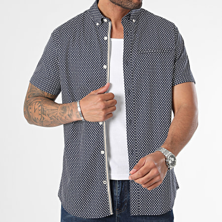 Jack And Jones - Chemise Manches Courtes Jack Print Detail Bleu Marine