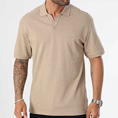 Jack And Jones - Polo Manches Courtes Bladon Beige Foncé