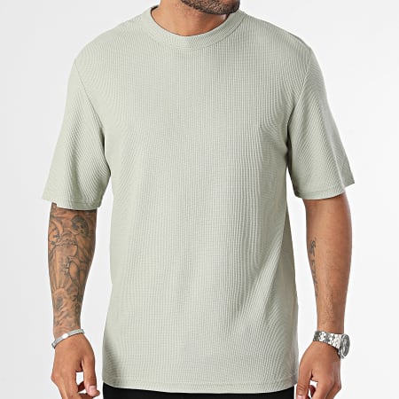 Jack And Jones - Oversized wafel shirt licht kaki groen