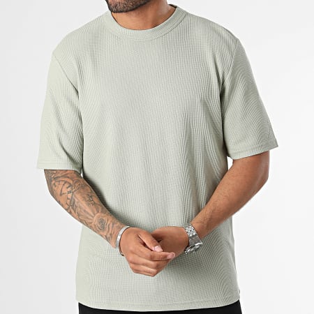 Jack And Jones - Tee Shirt Oversize Waffle Vert Kaki Clair