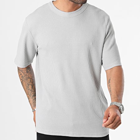 Jack And Jones - Oversized Wafel T-shirt Grijs