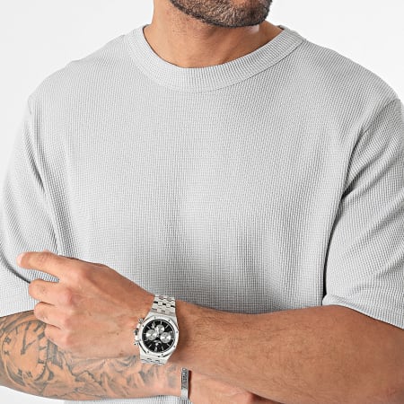 Jack And Jones - Tee Shirt Oversize Waffle Gris