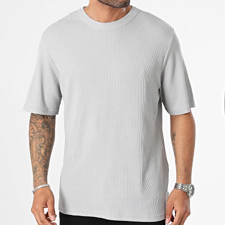 Jack And Jones - Oversized Wafel T-shirt Grijs