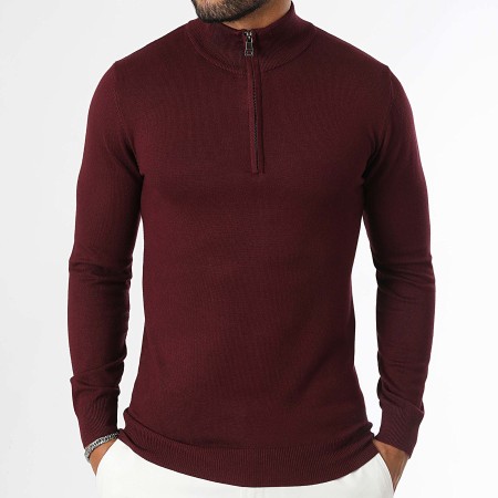 LBO - Maglione con scollo a zip 1051 Bordeaux