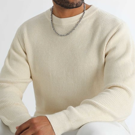 LBO - Jersey de punto con cuello redondo 1251 Beige claro