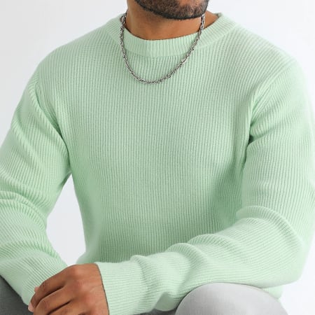 LBO - Jersey de punto con cuello redondo 1256 verde menta
