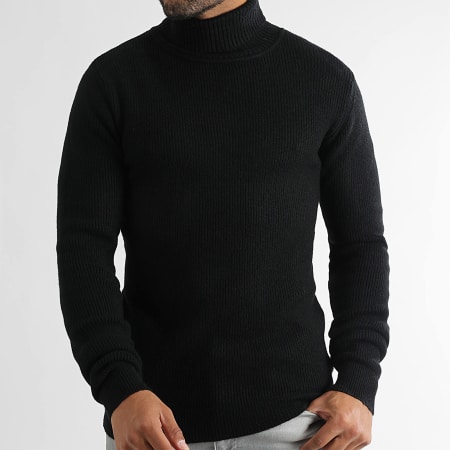 LBO - Pull Col Roulé Mailles 1260 Noir