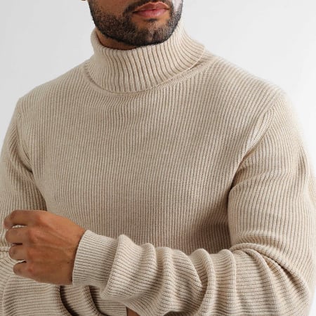 LBO - Jersey de punto con cuello vuelto 1262 Beige