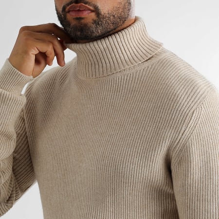 LBO - Jersey de punto con cuello vuelto 1262 Beige