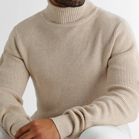LBO - Jersey de punto con cuello vuelto 1262 Beige