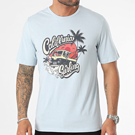 Produkt - Zomers doodshoofd T-shirt Lichtblauw