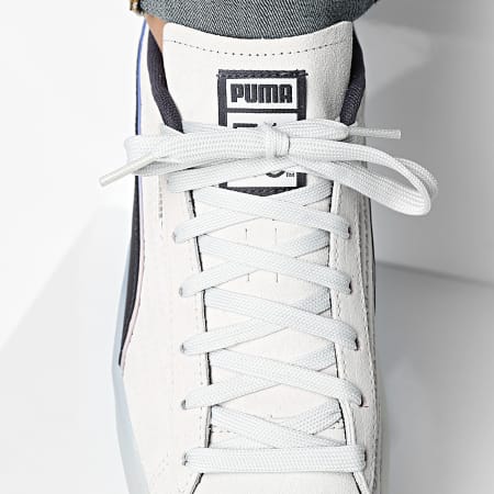 Puma - Cestini in pelle scamosciata Playstation 396246 grigio glaciale New Navy