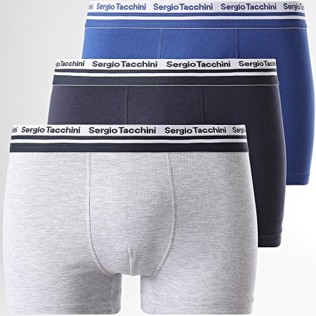 Sergio Tacchini - Set di 3 boxer 92892730 Blu Navy King Grigio Heather