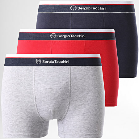 Sergio Tacchini - Set van 3 Boxers 92892830 Rood Marine Grijs Heide