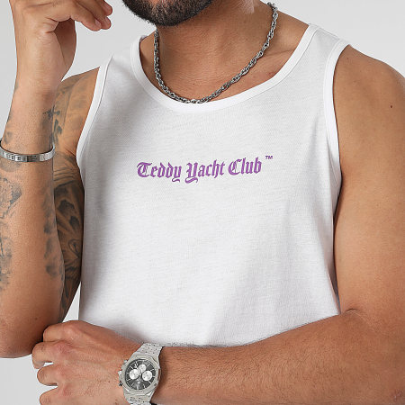 Teddy Yacht Club - Camiseta de tirantes Art Series Dripping Blanco Violeta