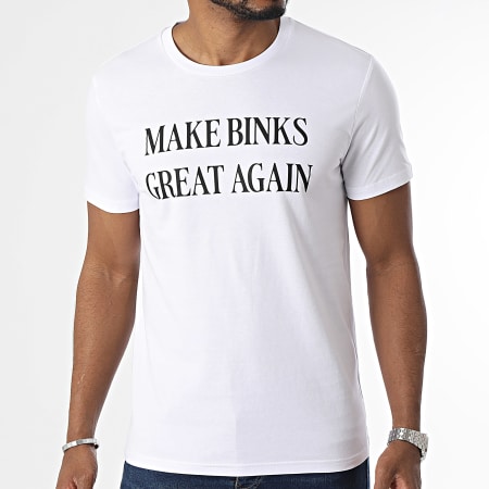 Old Pee - Camiseta Make Binks Great Again Blanco Negro