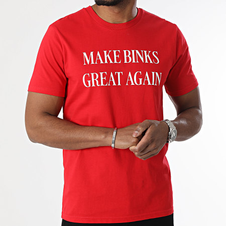 Old Pee - Tee Shirt Make Binks Great Again Rood Wit