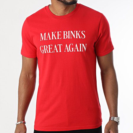 Old Pee - Tee Shirt Make Binks Great Again Rood Wit