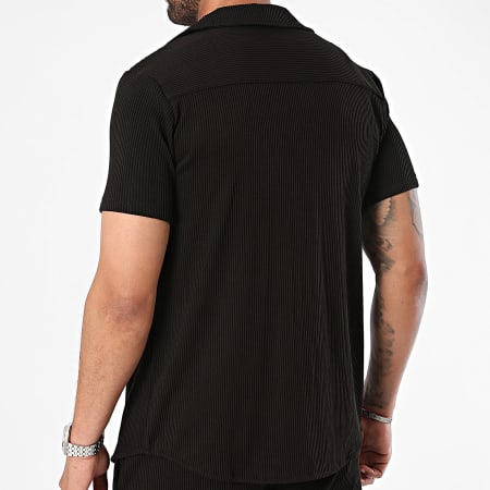 Zayne Paris  - Ensemble Chemise Manches Courtes Et Short Jogging Noir