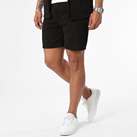 Zayne Paris  - Ensemble Chemise Manches Courtes Et Short Jogging Noir