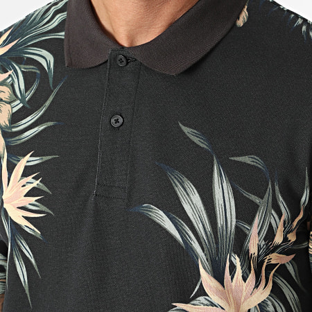 Jack And Jones - Lapalma Polo Korte Mouw Zwart Bloemen