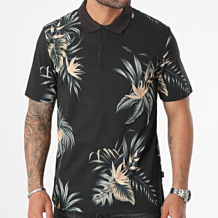 Jack And Jones - Lapalma Polo Korte Mouw Zwart Bloemen