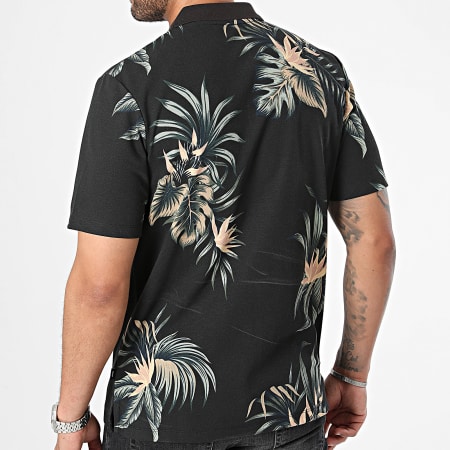 Jack And Jones - Lapalma Polo Korte Mouw Zwart Bloemen