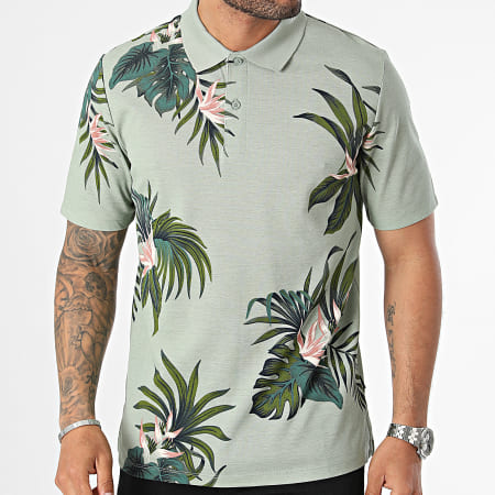 Jack And Jones - Lapalma Polo Korte Mouw Groen Bloemen