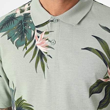 Jack And Jones - Lapalma Polo Korte Mouw Groen Bloemen