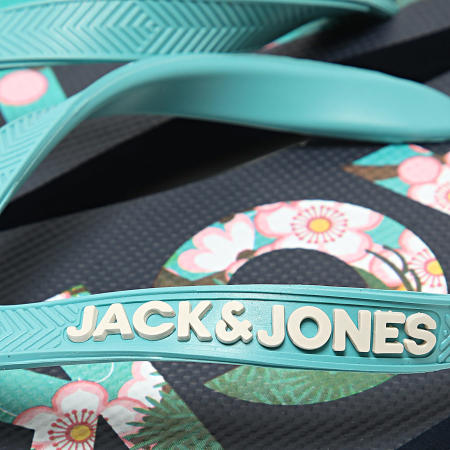 Jack And Jones - Tongs Logo Palm Print Flip Flop Navy Blazer Capri Floral