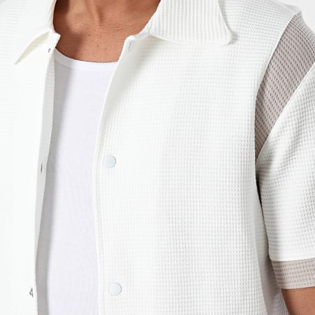 KZR - Conjunto de camisa blanca de manga corta y pantalón corto de jogging