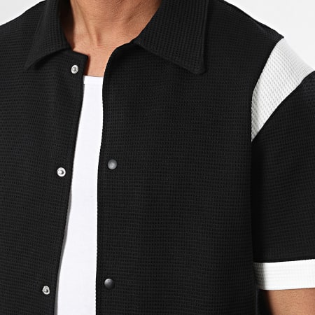 KZR - Conjunto de camisa negra de manga corta y pantalón corto de jogging