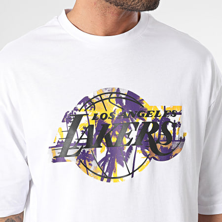 New Era - Tee Shirt Oversize Large Infill Los Angeles Lakers 60502657 Blanc