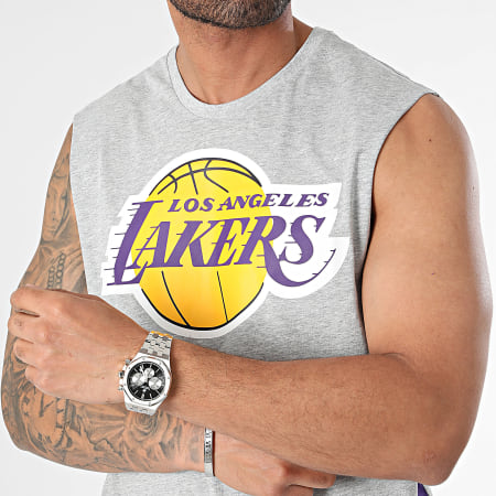 New Era - Tee Shirt Sans Manches Color Block Los Angeles Lakers 60502654 Gris Chiné