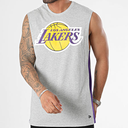 New Era - Tee Shirt Sans Manches Color Block Los Angeles Lakers 60502654 Gris Chiné