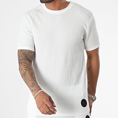 Zelys Paris - Conjunto de camiseta blanca y pantalón corto de jogging