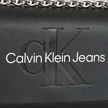 Calvin Klein - Borsa da donna scolpita Ew Flap Wichain25 Mono 2221 Nero