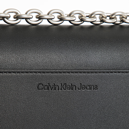 Calvin Klein - Bolso de mujer Sculpted Ew Flap Wichain25 Mono 2221 Negro