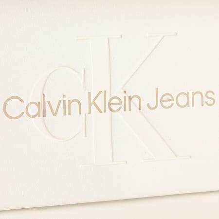 Calvin Klein - Borsa A Borsa da donna scolpita Ew Flap Wichain25 Mono 2221 Beige