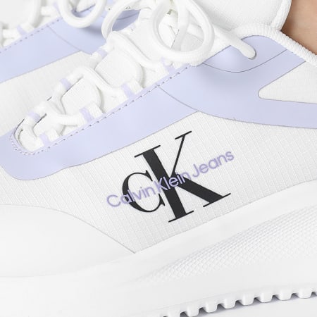 Calvin Klein - Baskets Femme Eva Runner Low Lace Mix 1442 Bright White Pastel Lilac