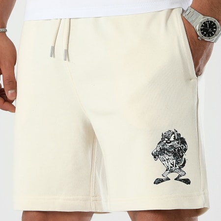 Looney Tunes - Taz Graffiti Pantalones Cortos Beige Blanco Y Negro
