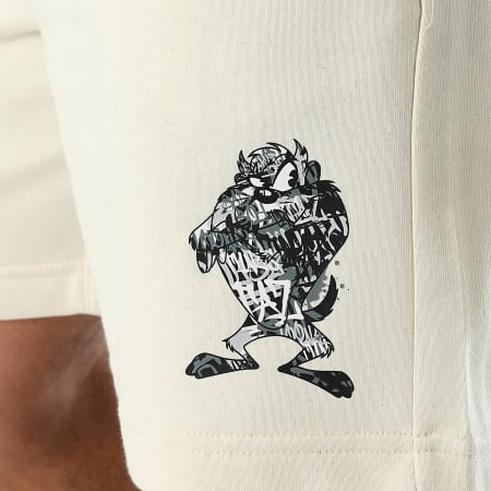 Looney Tunes - Taz Graffiti Pantalones Cortos Beige Blanco Y Negro