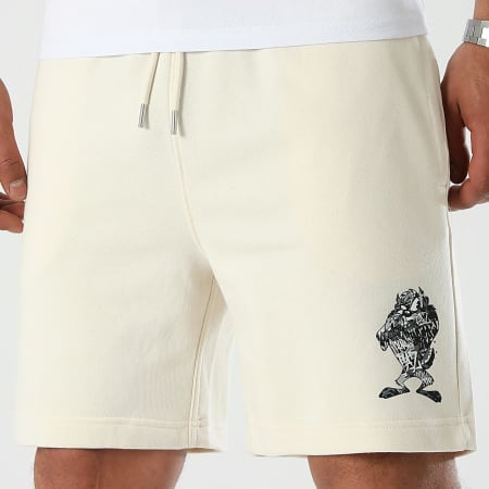 Looney Tunes - Pantaloncini da jogging Taz Graffiti neri e bianchi beige