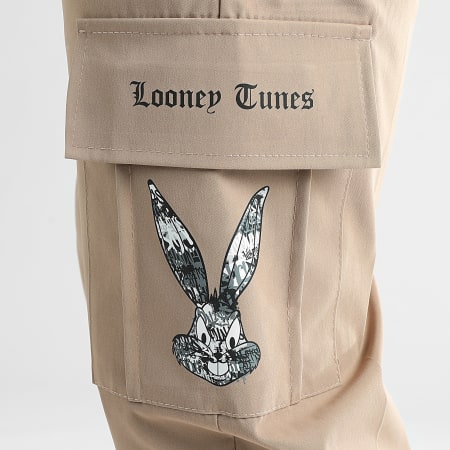 Looney Tunes - Bugs Bunny Graffiti Blanco y Negro Pantalones Beige Cargo
