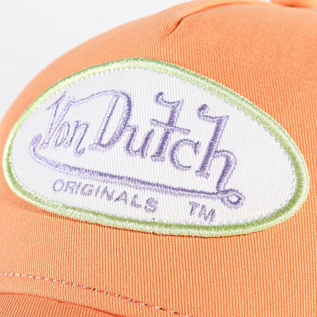 Von Dutch - Casquette Trucker Boston 7030425 Blanc Orange Clair