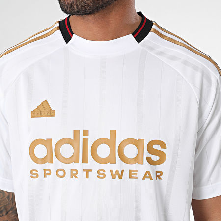Adidas Sportswear - Tee Shirt De Foot A Bandes Tiro 8867 Blanc Camel
